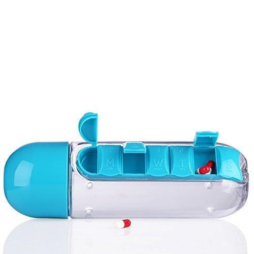 Garrafa de água com porta comprimidos - Pill Bottle 3 EM 1 (EXCLUSIVA!)